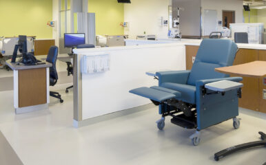 rubber flooring in dialysis clinic