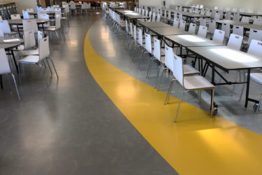 rubber flooring for high school cafeteria