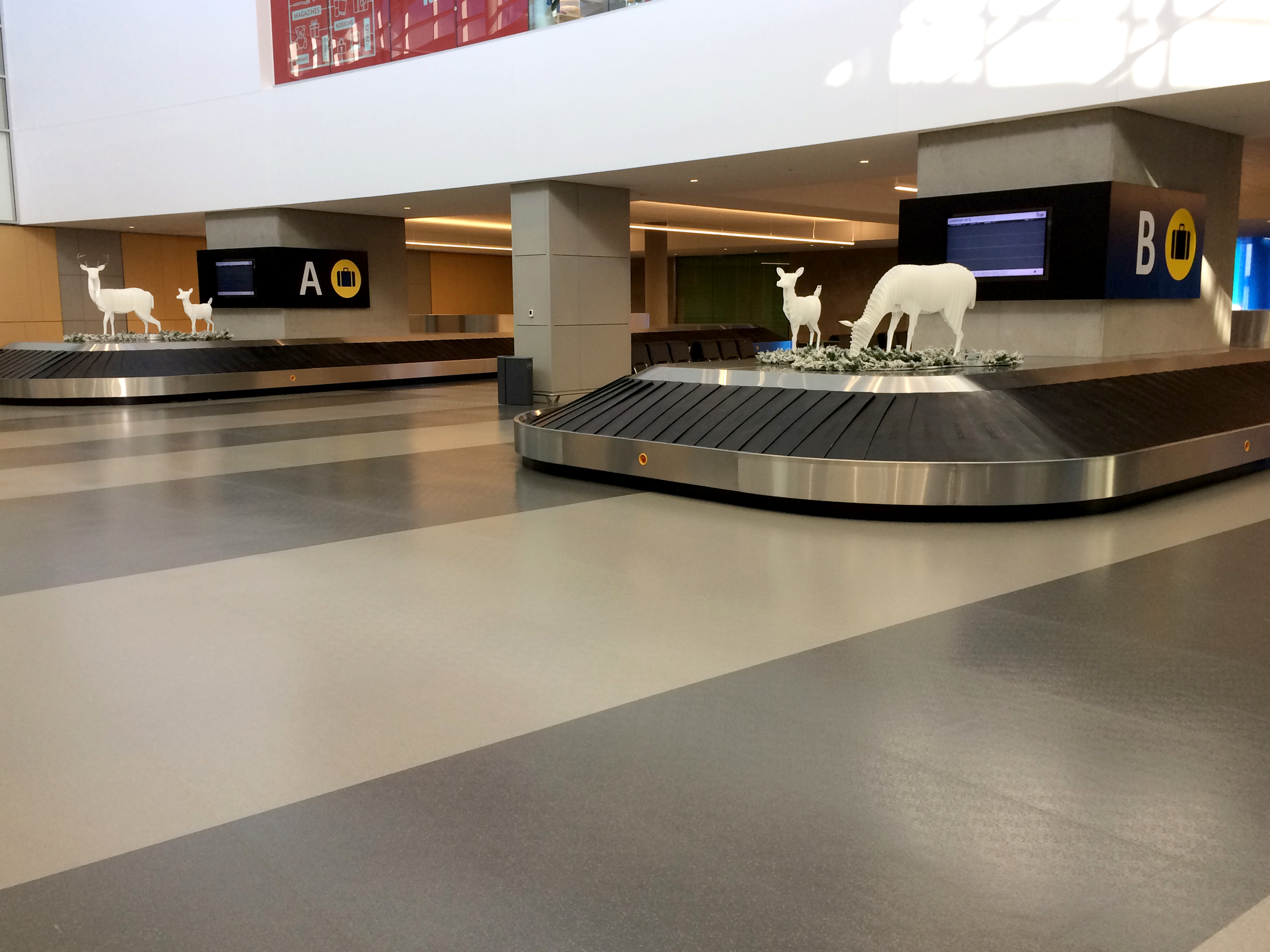 Rubber Flooring in Quebec City Airport Terminal