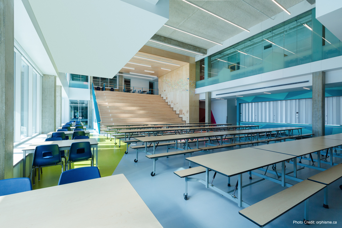 modern high school interior